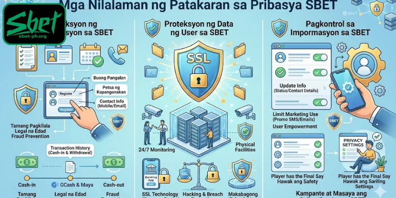 Mahahalagang nilalaman sa Patakaran sa Pagkapribado  SBET