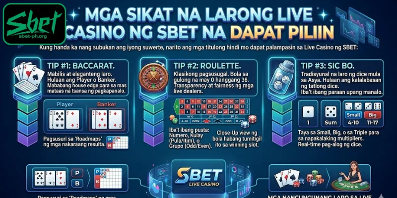 Mga nangungunang laro sa Live Casino ng SBET na sulit piliin