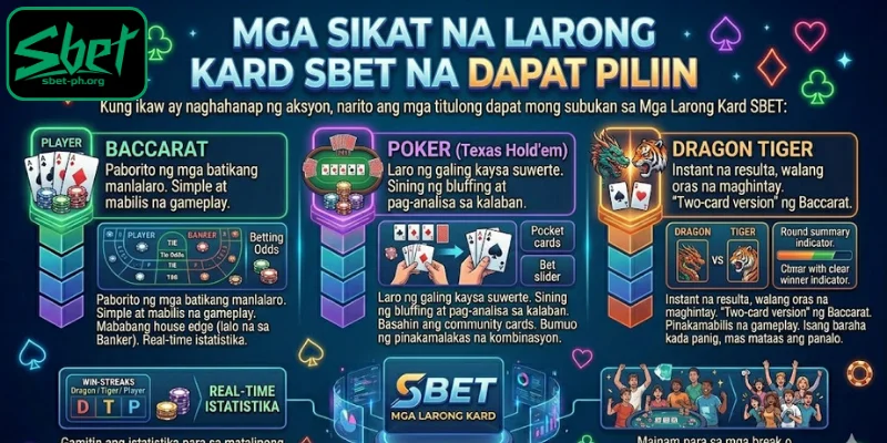 Mga sikat na laro ng baraha ng SBET na sulit laruin