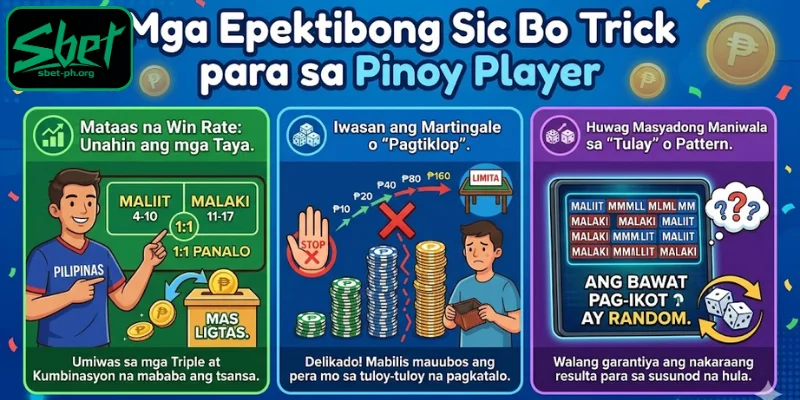 Pumili Sic Bo tricks for Pinoy players nang epektibo